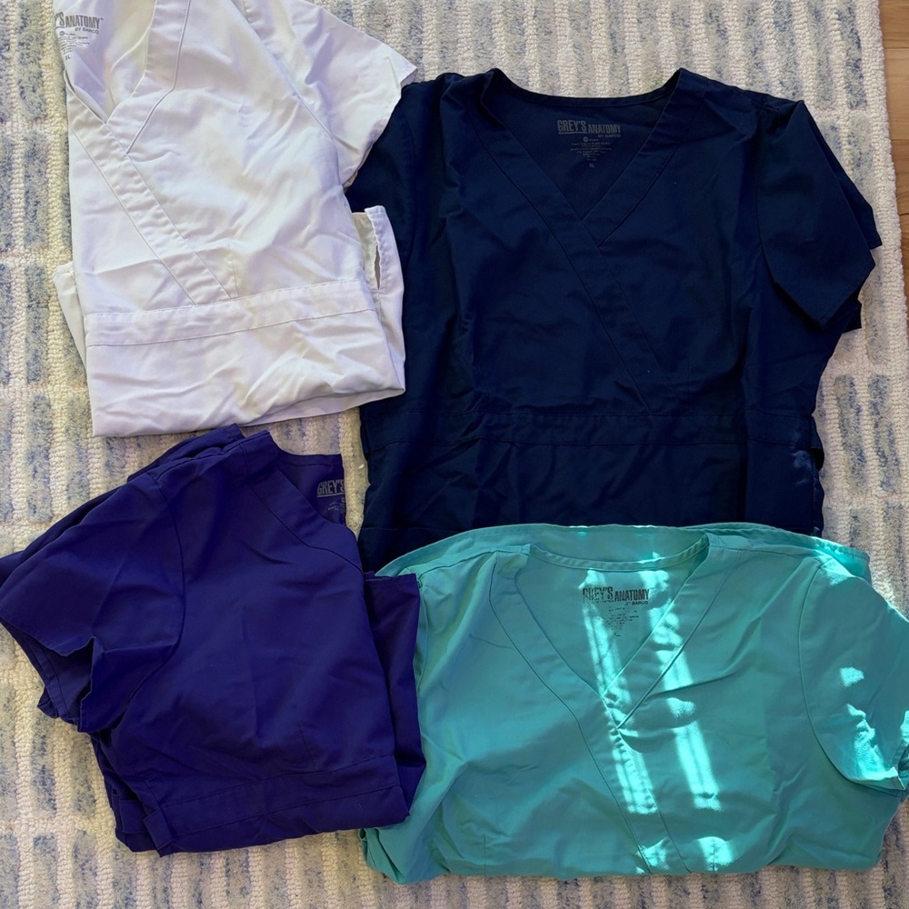 Grey's Anatomy Womens Shirt Set - White, Navy, Purple, Teal